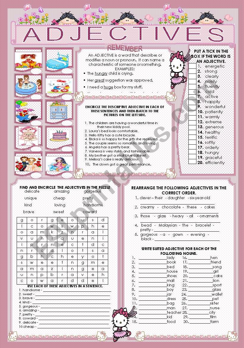 ADJECTIVES worksheet