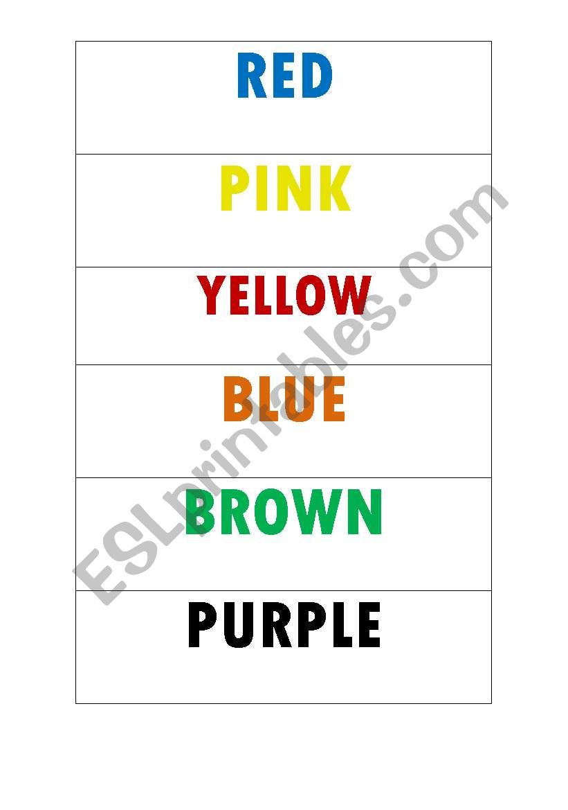 Confusing colours worksheet