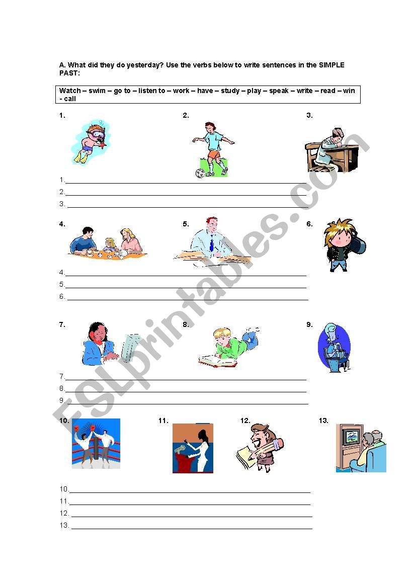 Simple Past Tense worksheet