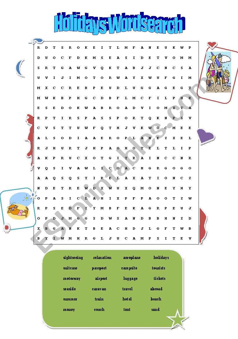 HOLIDAY crossword  worksheet