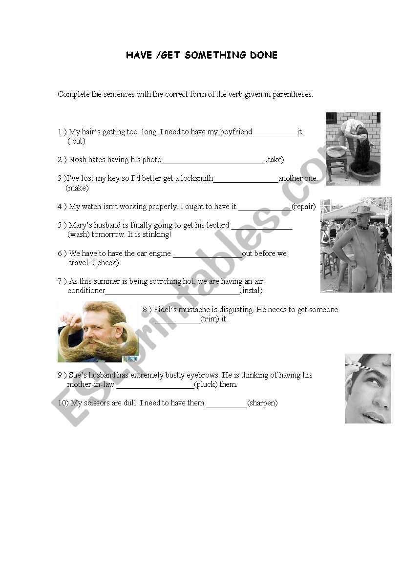 Have /get something done worksheet