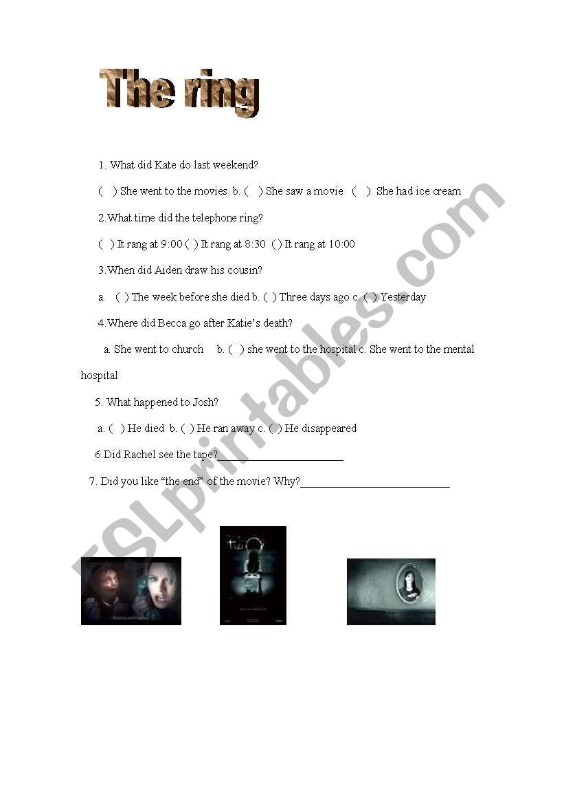 The ring worksheet