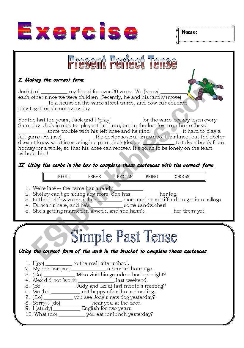 Exercise worksheet