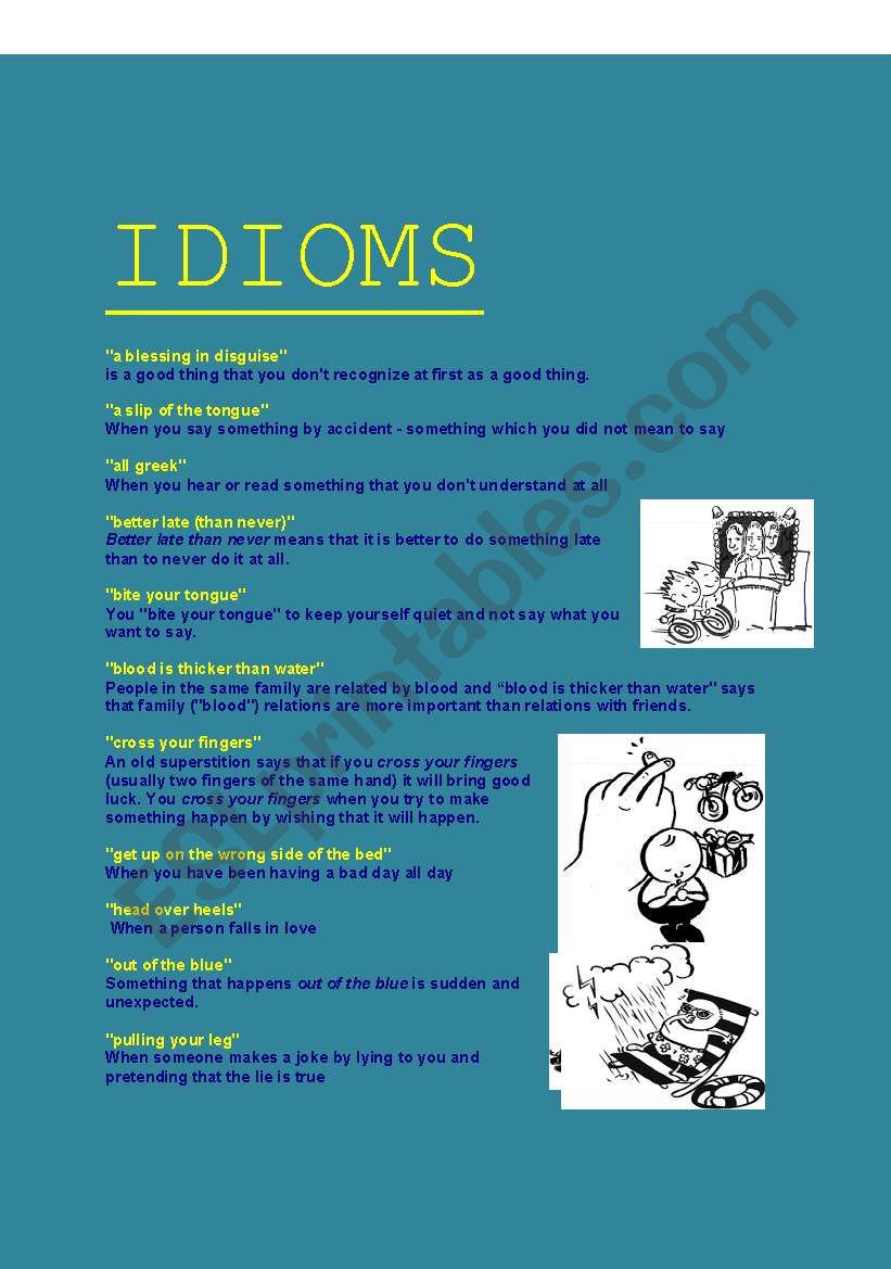 Idioms worksheet