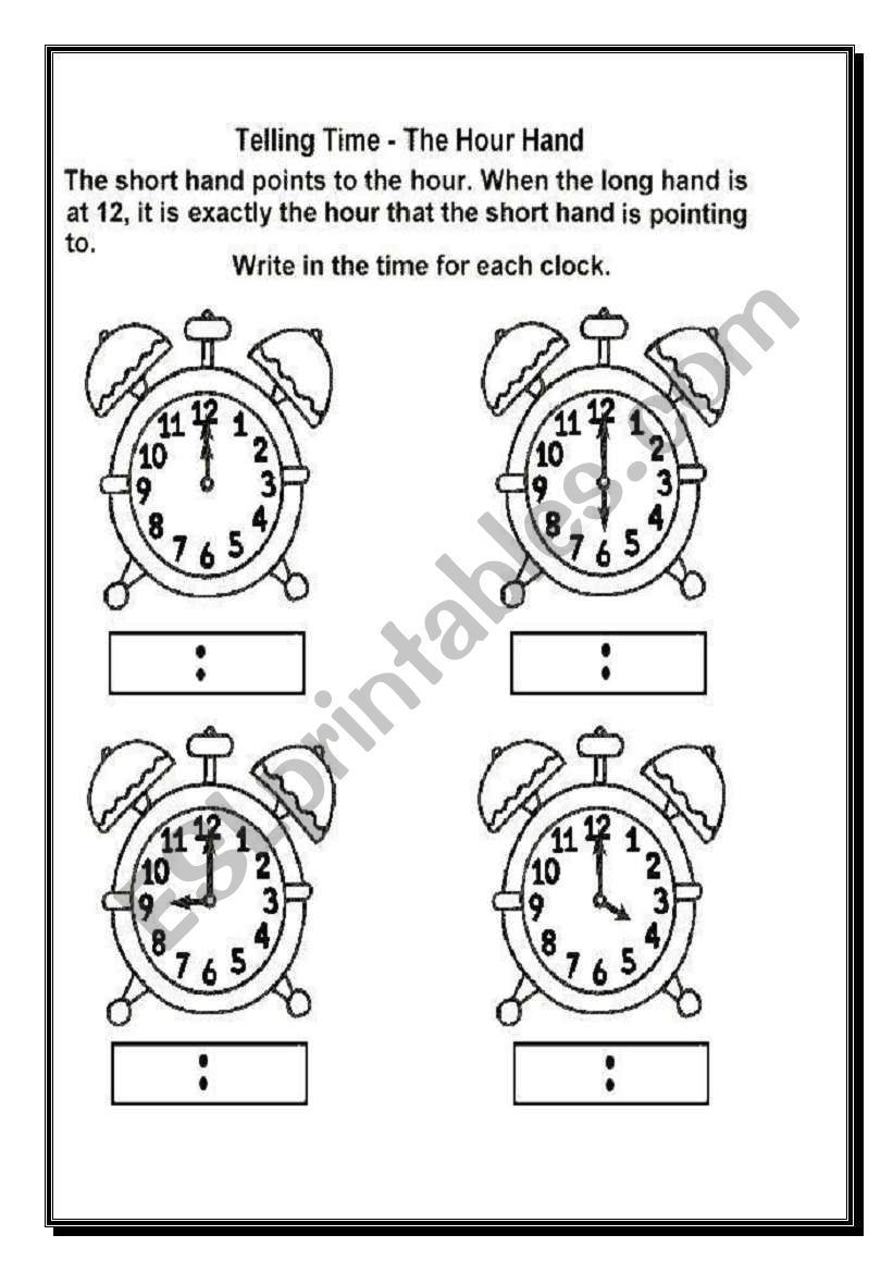 Telling Time worksheet