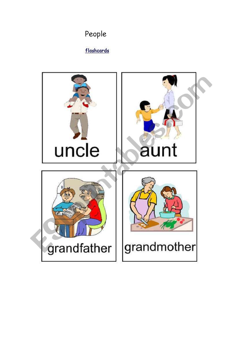 family flashcards worksheet