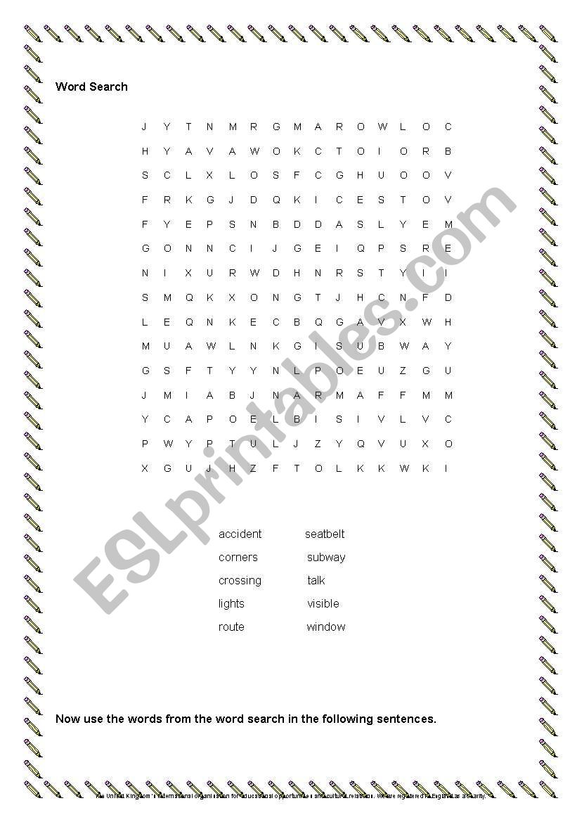 SAFTY ROAD worksheet