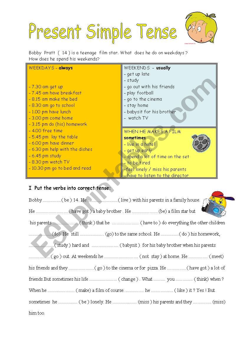 Present Simple Tense worksheet