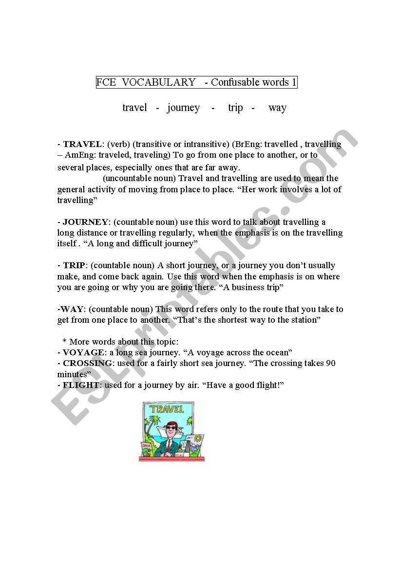 FCE vocabulary worksheet