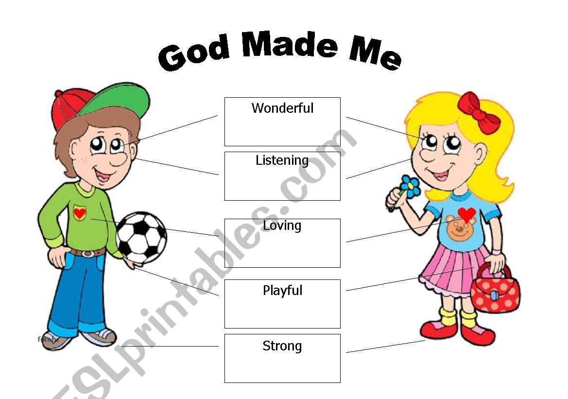 God Made Me worksheet