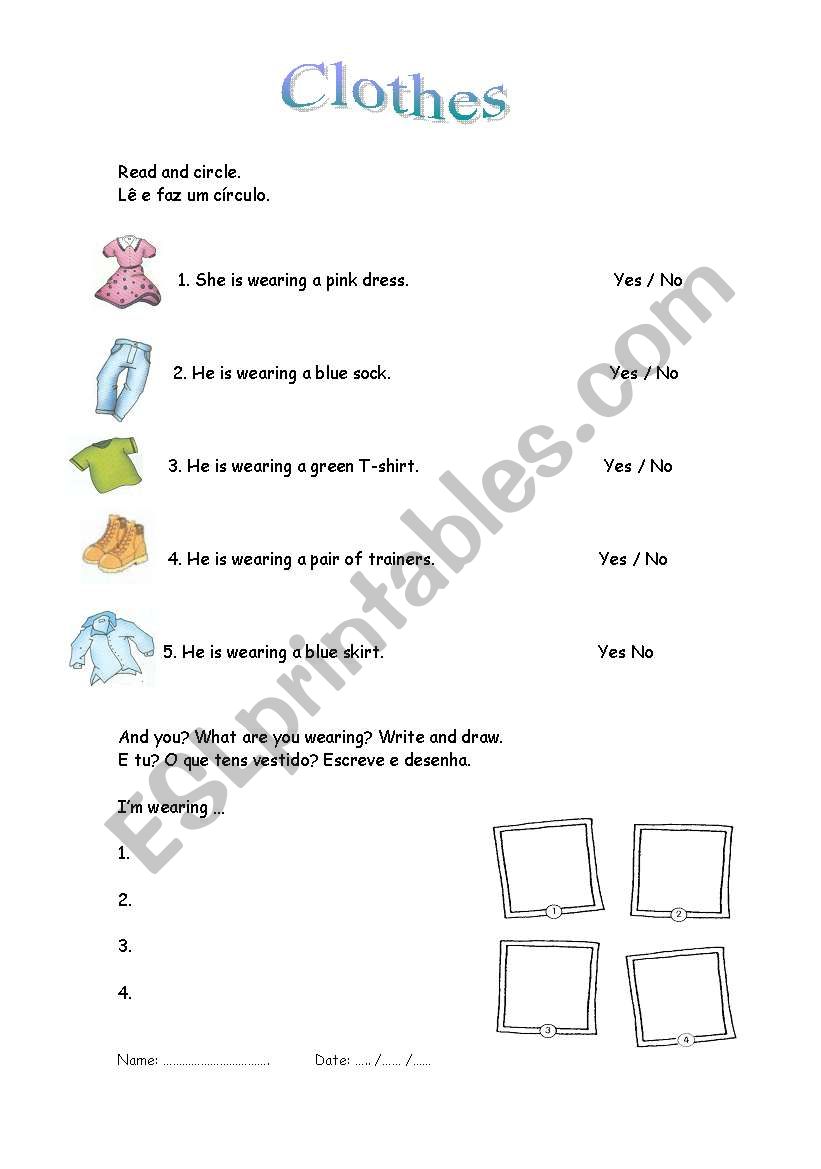 Clothes worksheet worksheet