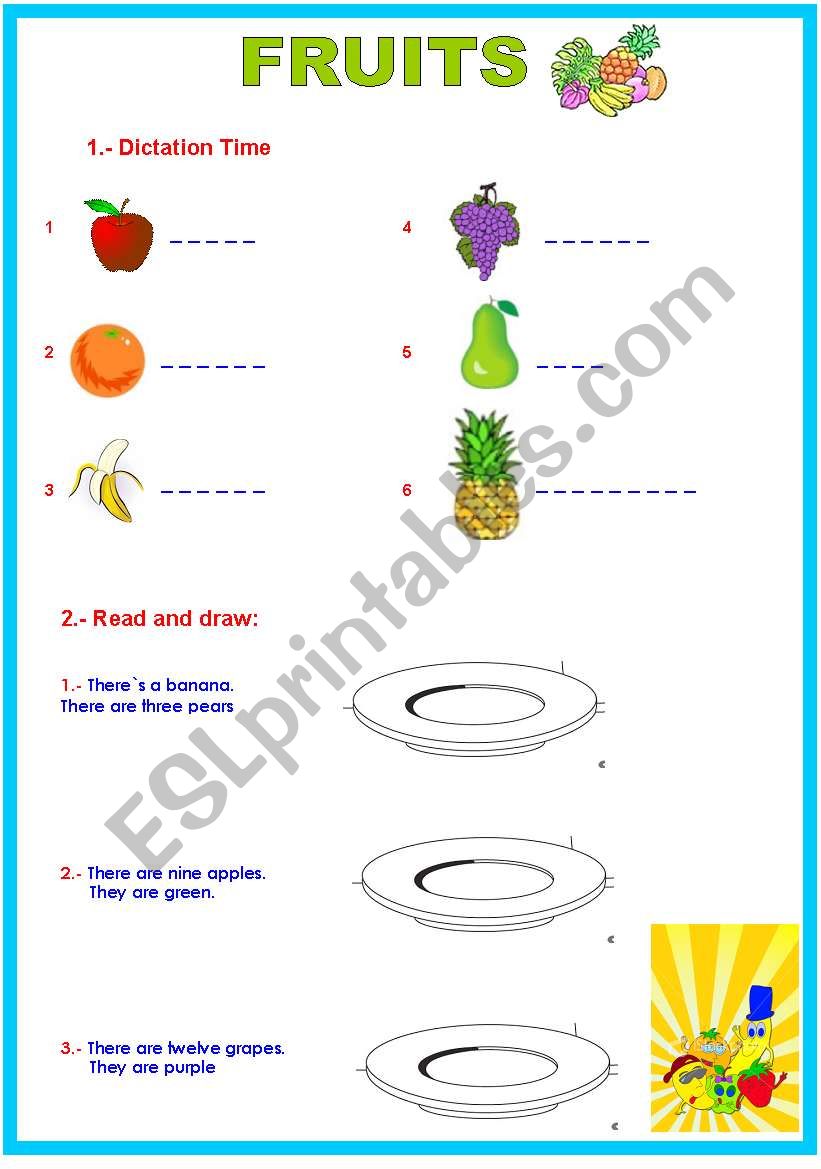 Fruits worksheet worksheet