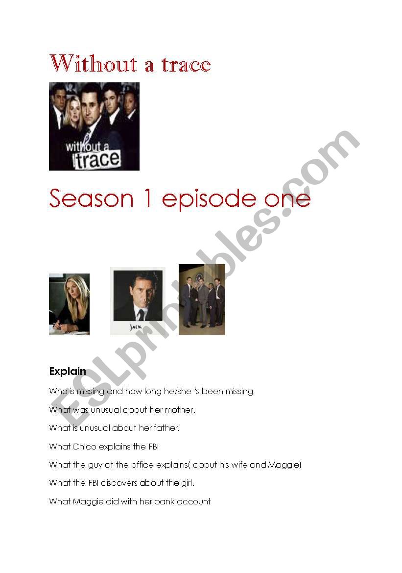 Without a trace season 1 espisode 1