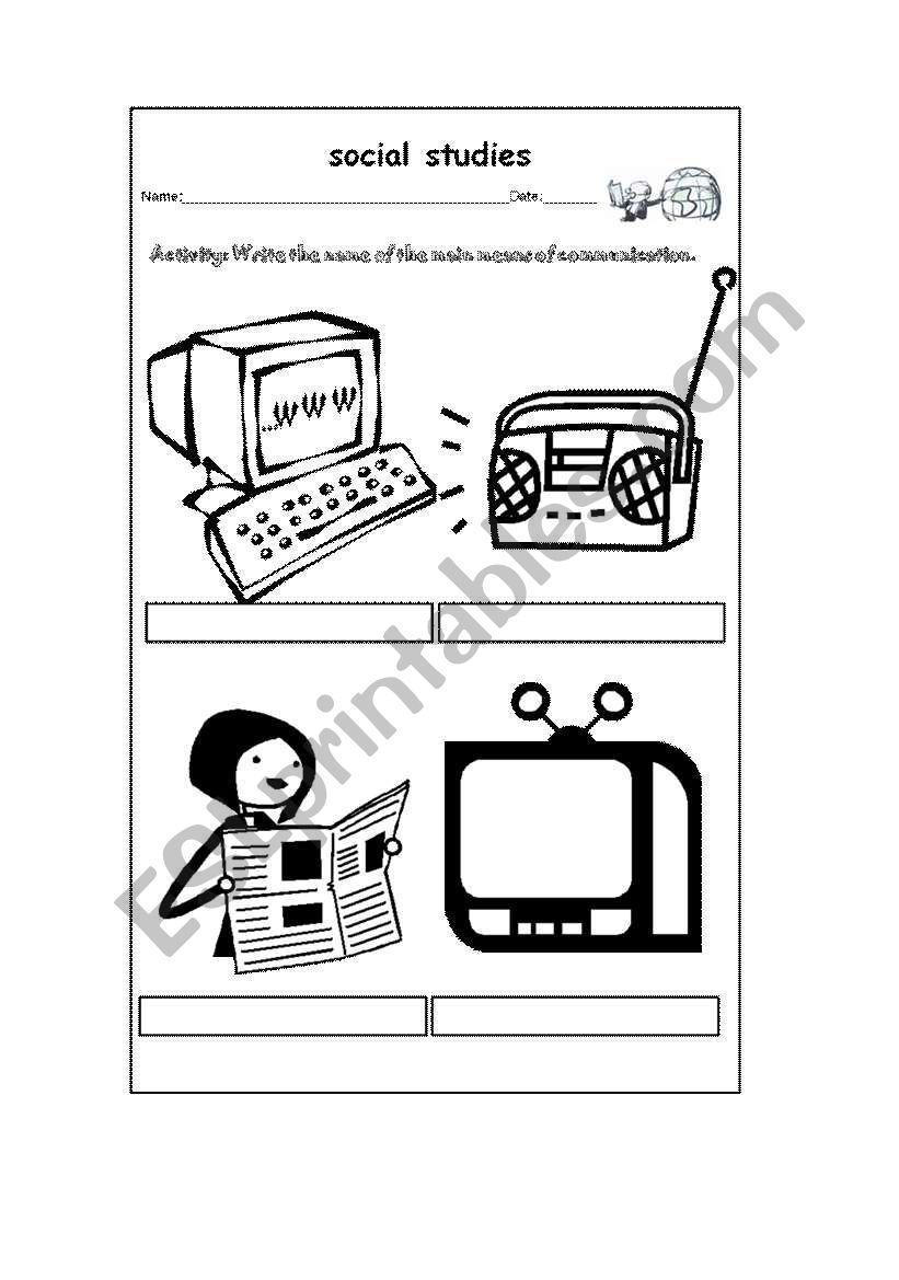 means of communication worksheet