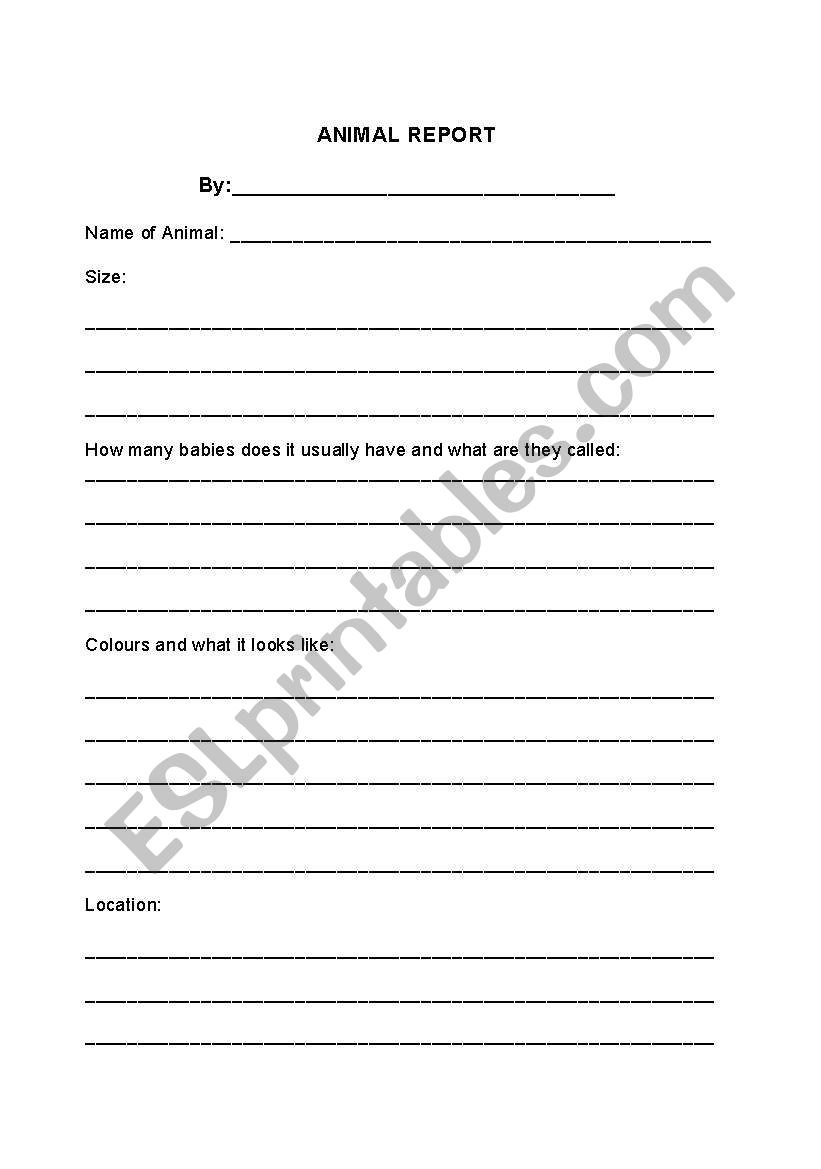 Mammal project worksheet