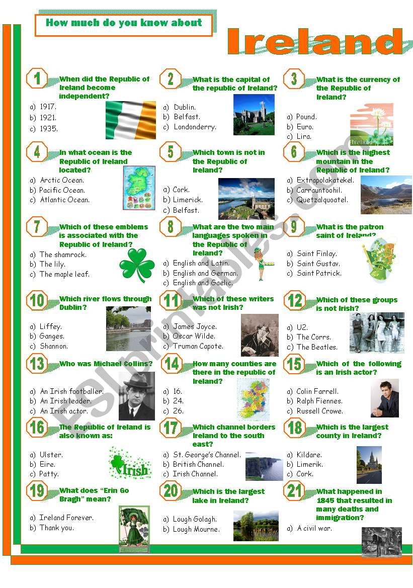 Ireland worksheet