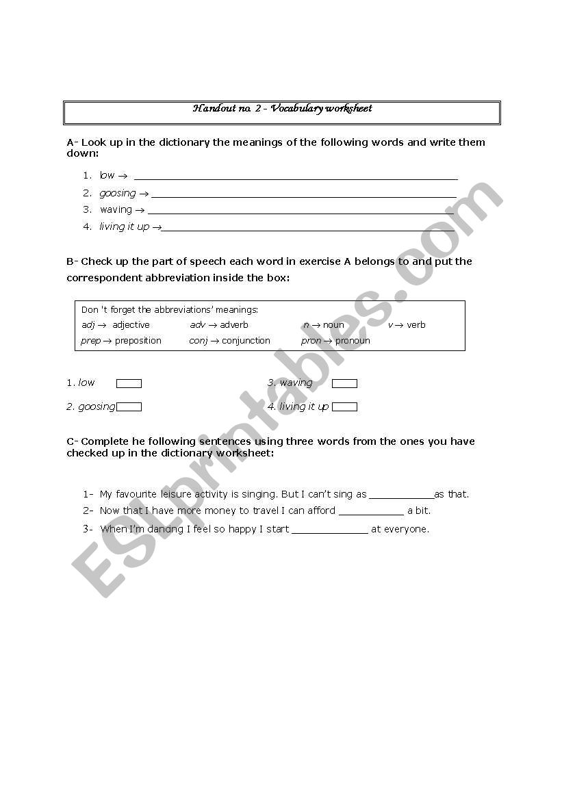 Leisure activities - vocabulary exercises