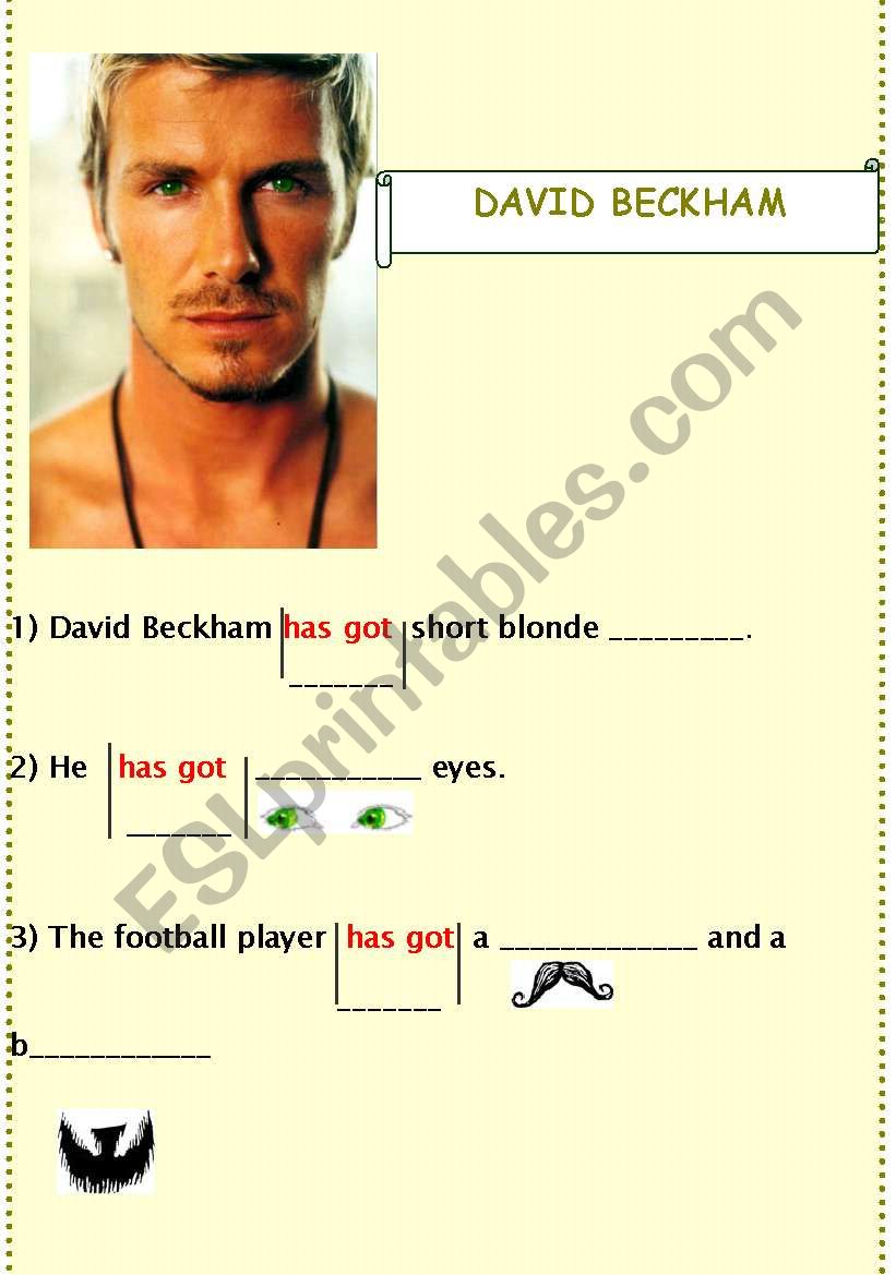 Can you describe D. Beckham? worksheet