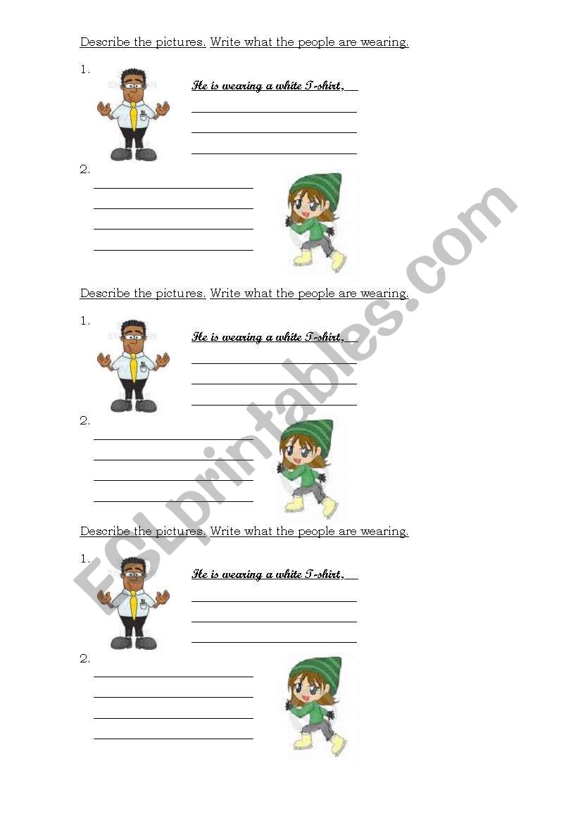 clothes worksheet