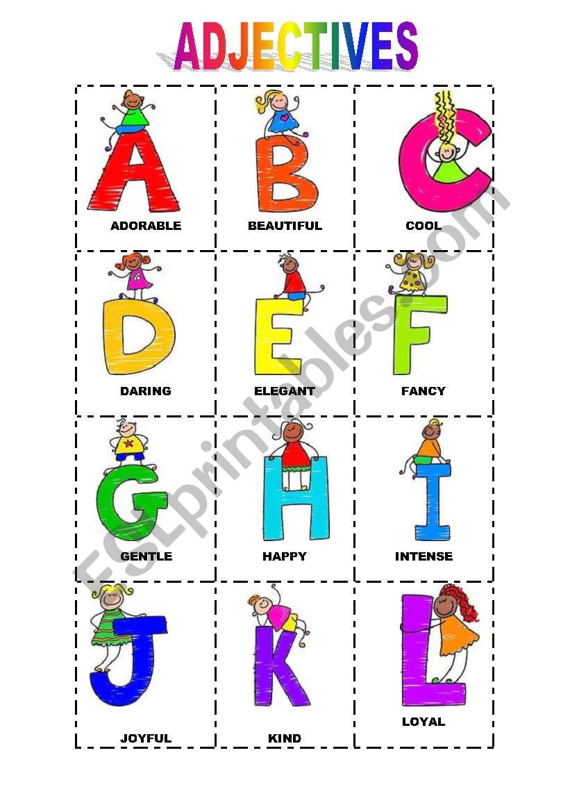 ADJECTIVES AND LETTERS worksheet