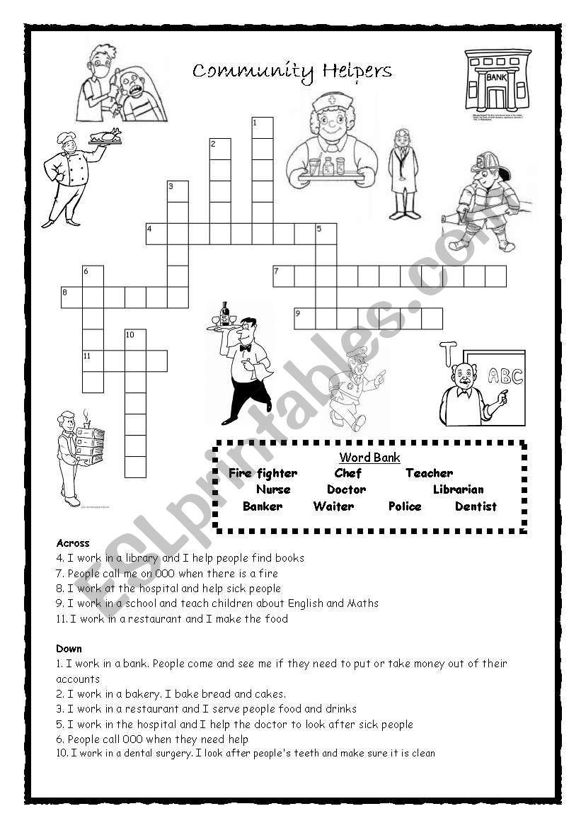 Community Helpers worksheet