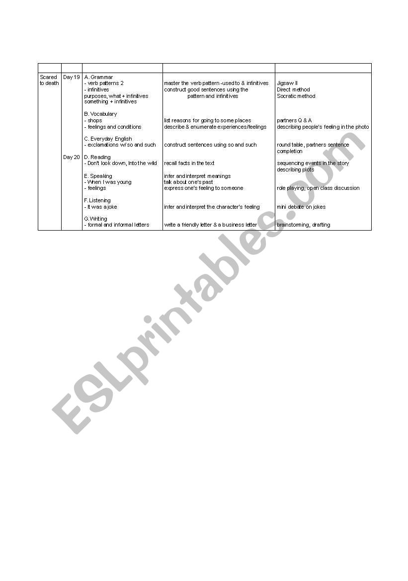 lesson plan worksheet