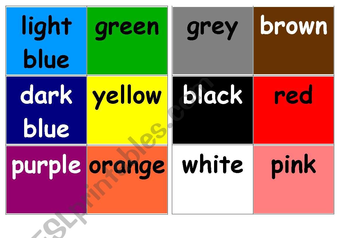 colours worksheet