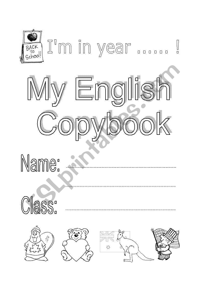 COPYBOOK COVER worksheet