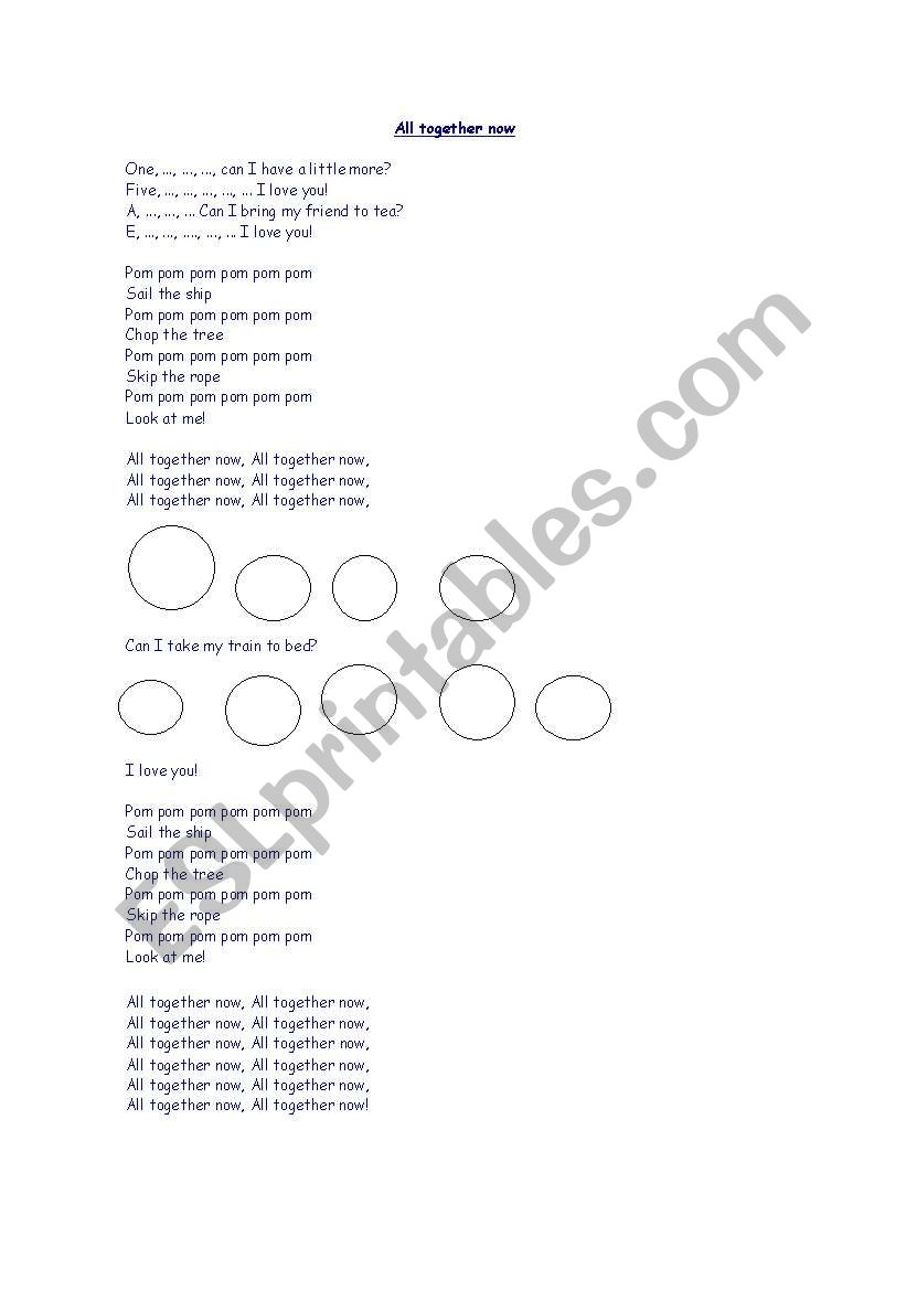 All together now worksheet