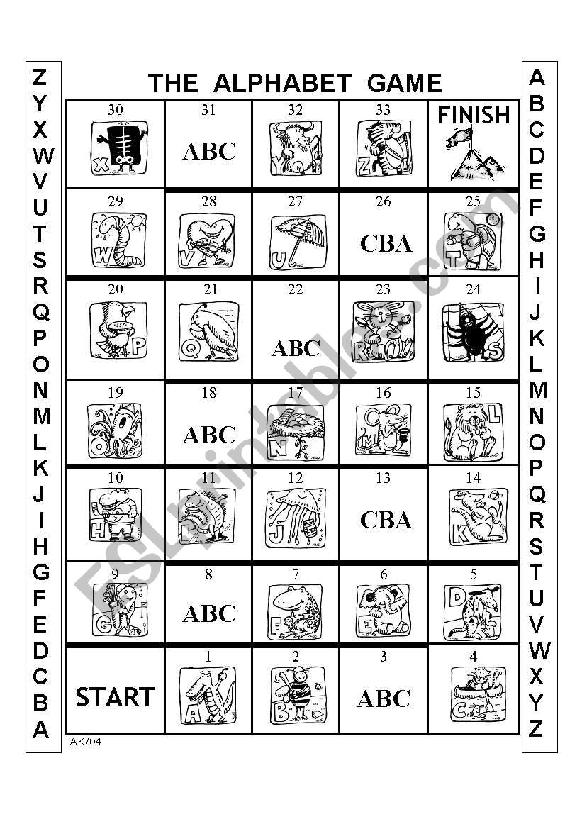 The English Alphabet Game worksheet