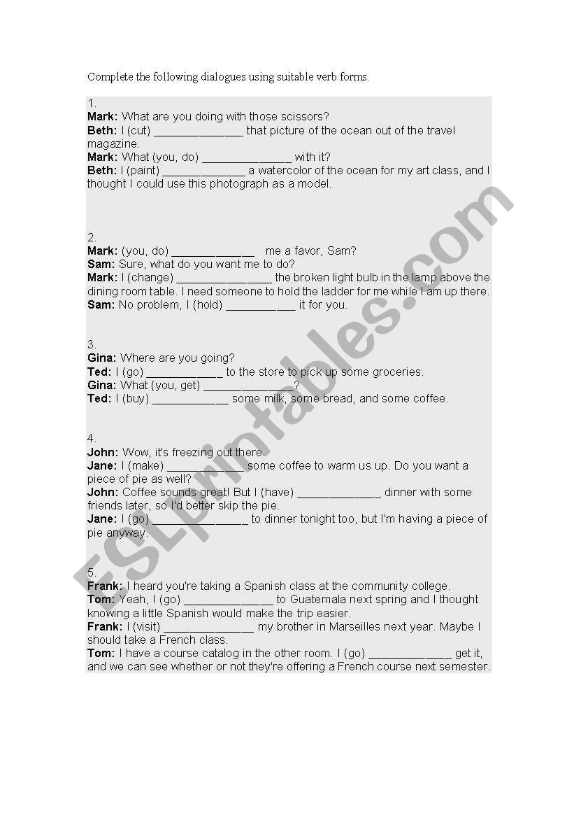 future tense worksheet