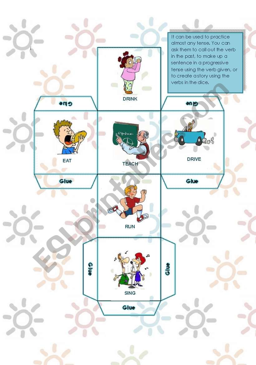 VERBS DICE worksheet