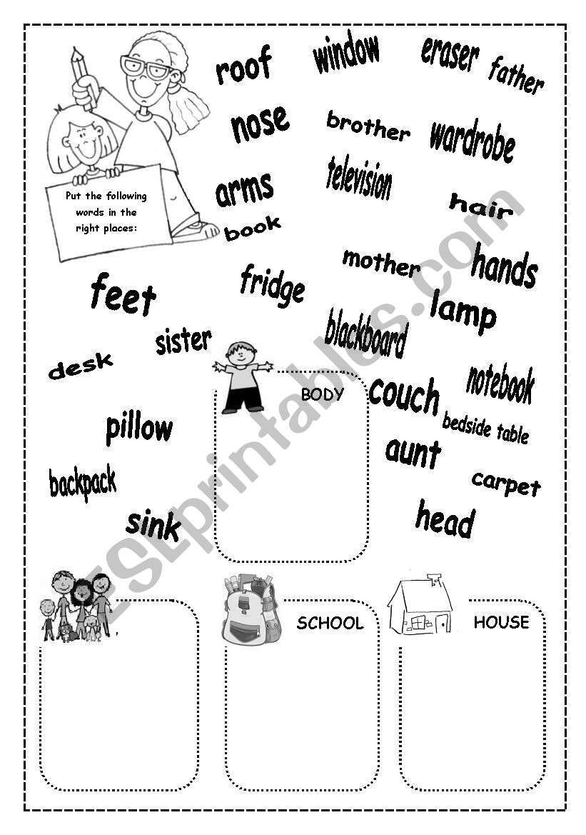 Vocabulary revision worksheet