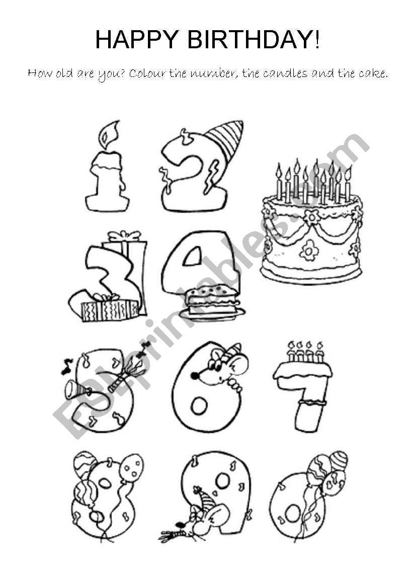 HAPPY BIRTHDAY! worksheet