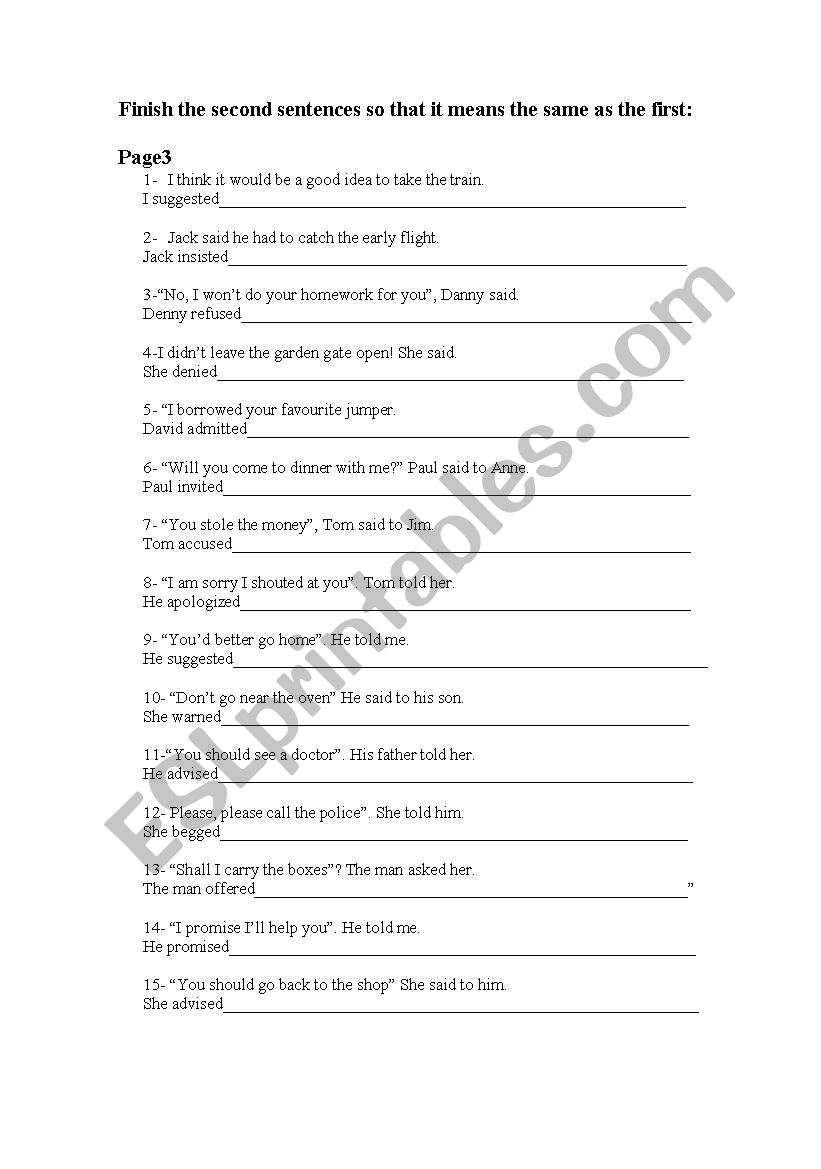 Rewritings worksheet