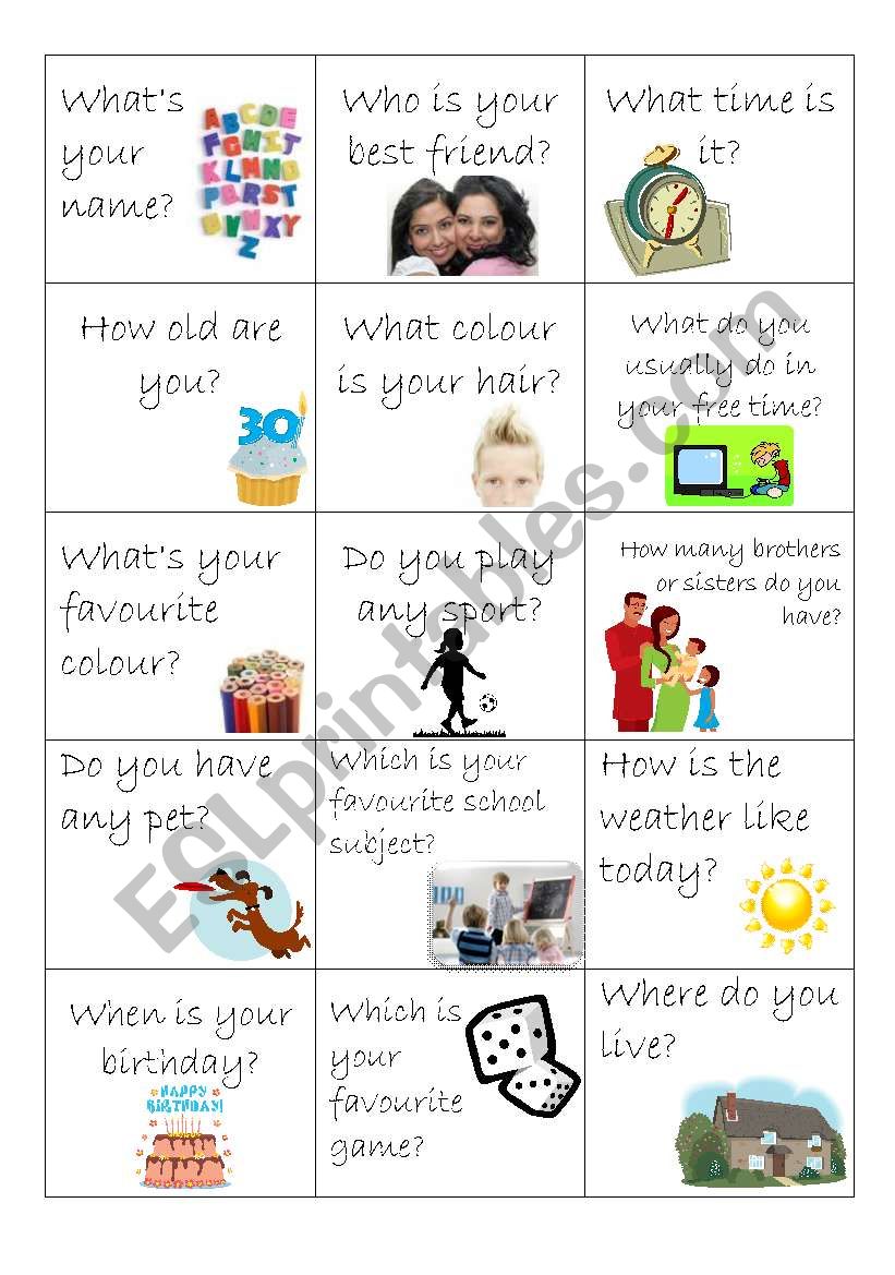 GETTING TO KNOW EACH OTHER worksheet