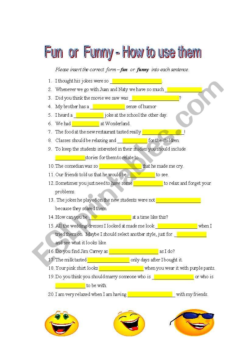 Fun And Funny How To Use Them Esl Worksheet By Debbie6