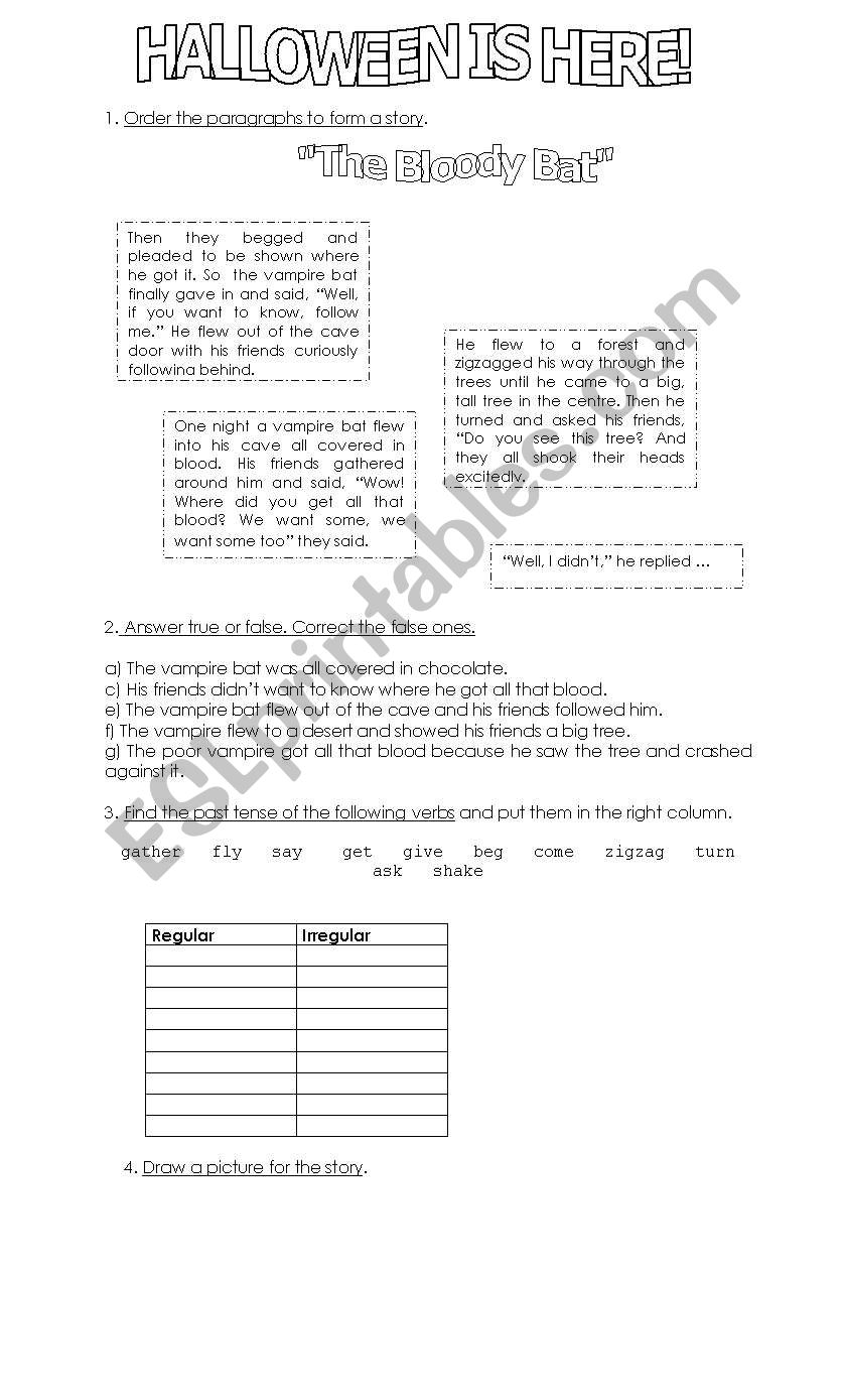 The Blody Bat worksheet