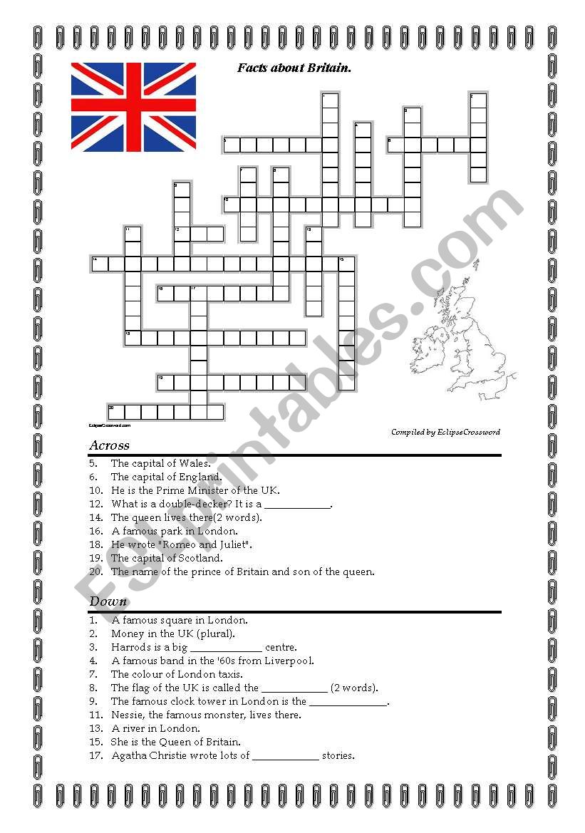 Facts about Britain worksheet