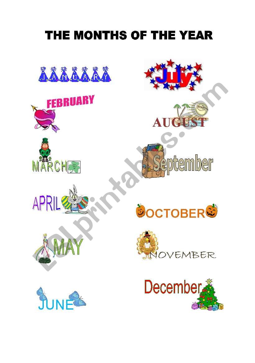 The Months of the year worksheet