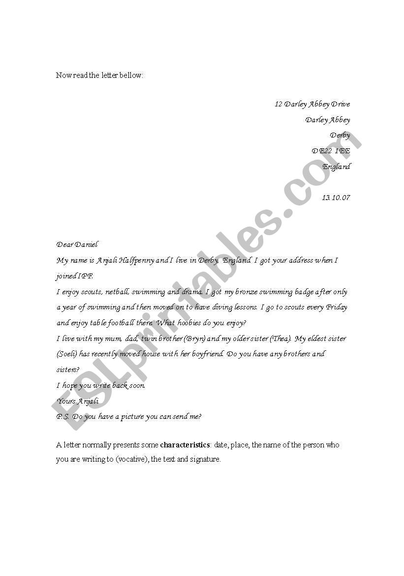Textual genre: letters and e-mails