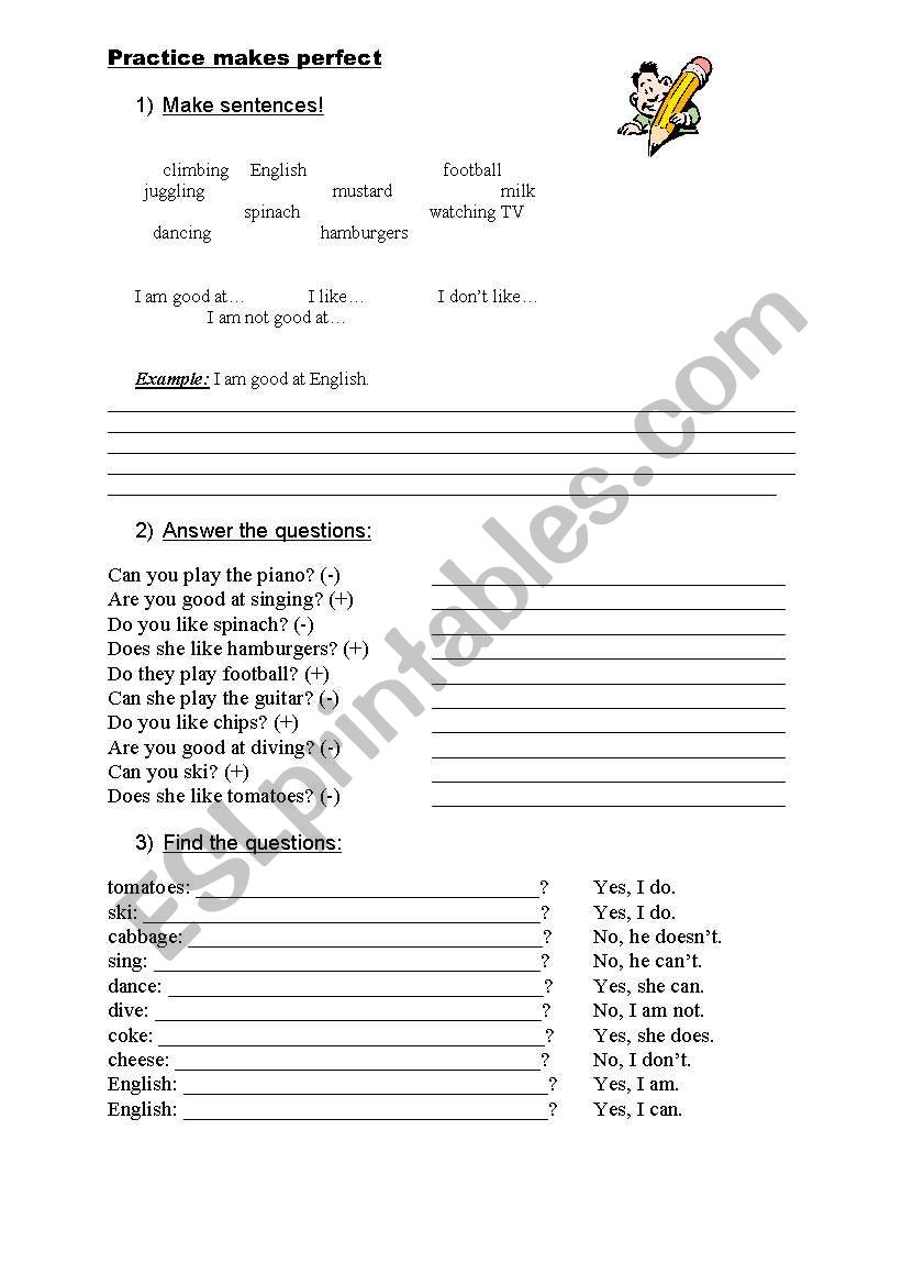 Questions worksheet