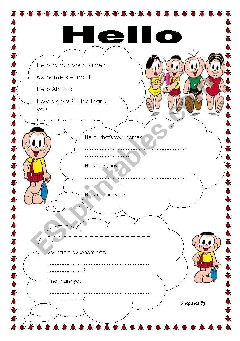 Greetings  worksheet