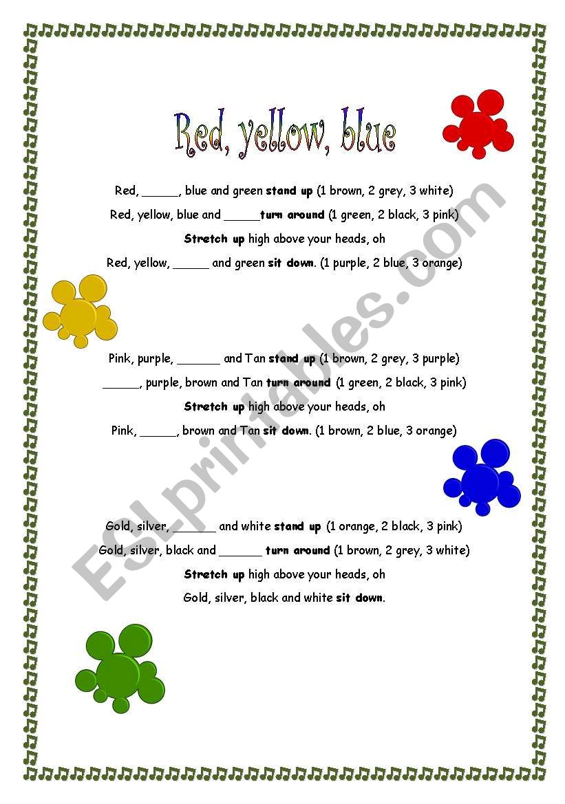 Red, yellow, blue worksheet