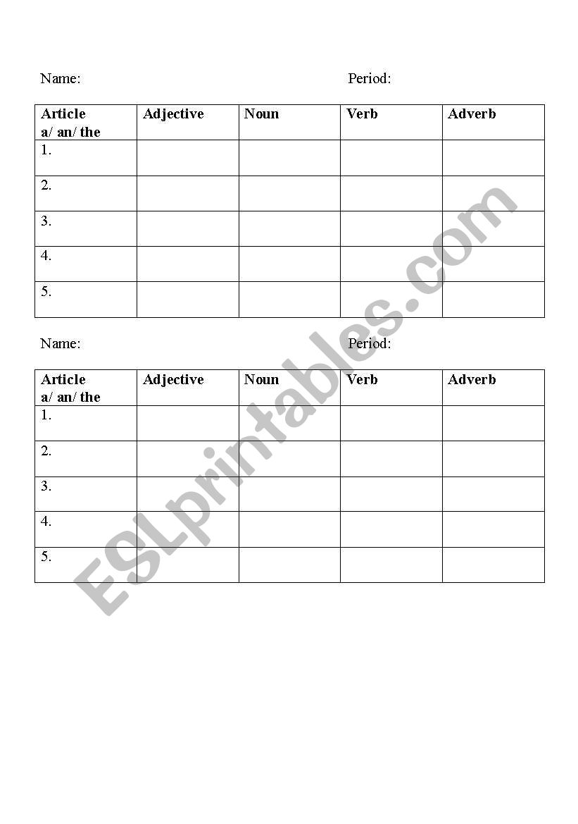 Create A Sentence worksheet