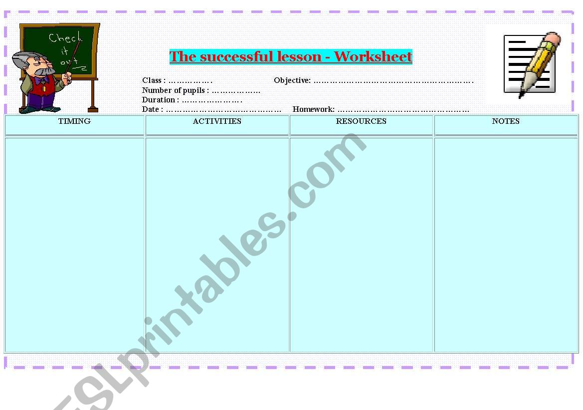 the succesful lesson ws (lesson plan model)