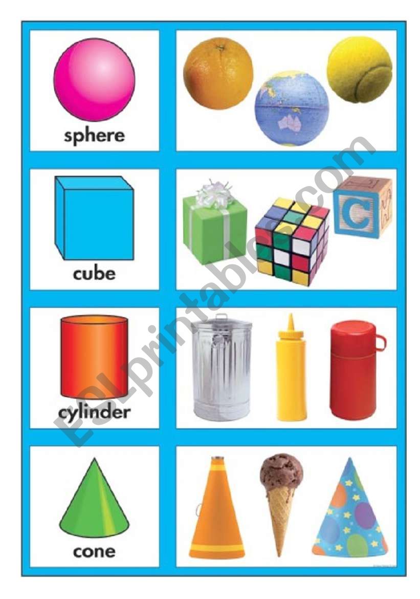 3D Shape Chart worksheet