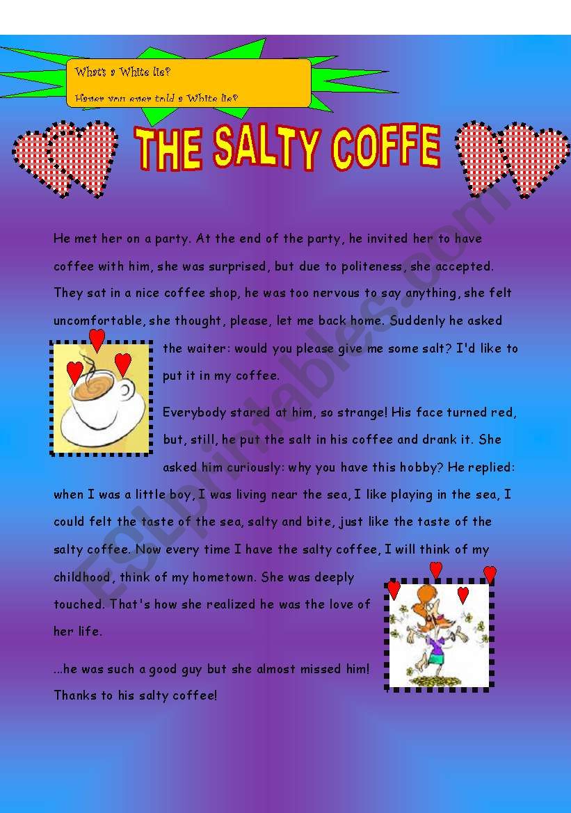 the salty coffee!! worksheet