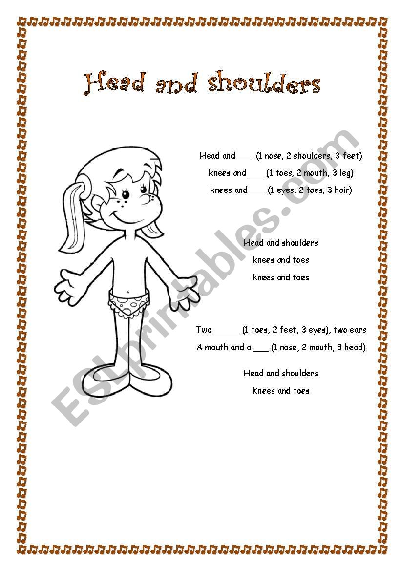 Head and shoulders worksheet