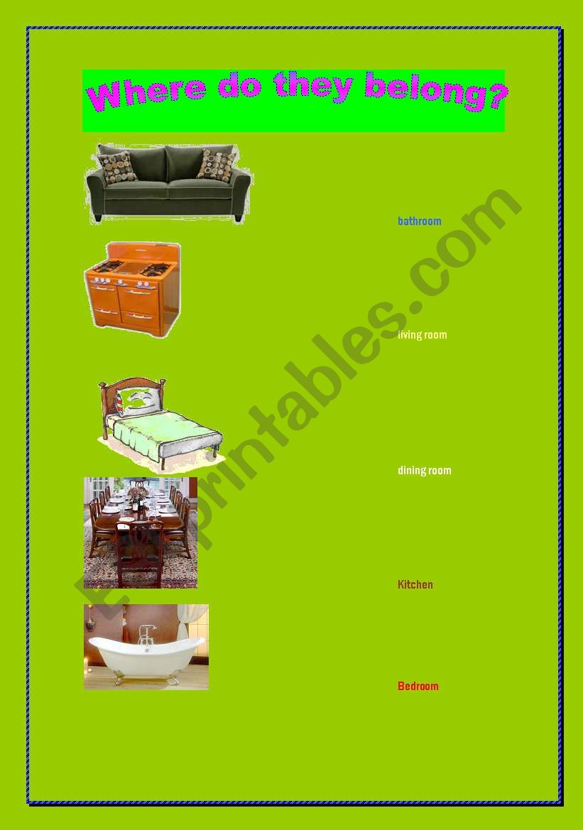 FURNITURE worksheet